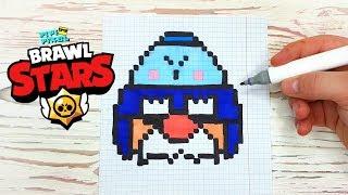 Наклейка ГЕЙЛ из БРАВЛ СТАРС - РИСУНКИ ПО КЛЕТОЧКАМ - BRAWL STARS -PIXEL ART