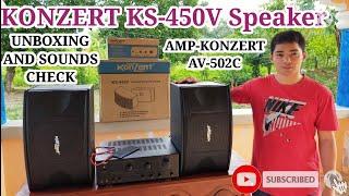 KONZERT KS-450V KARAOKE SPEAKER AND KONZERT AV-502C KARAOKE AMPLIFIER UNBOXING AND SOUNDS CHECK.