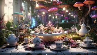 Fantasy-Themed Alice in Wonderland Tea Party Ambience   | Magical Ambience, Birds, Butterflies