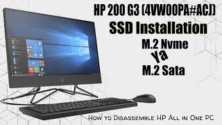 SSD Installation in HP 200 G3 All in One || SSD Slot in HP All in One PC || #HP All in One