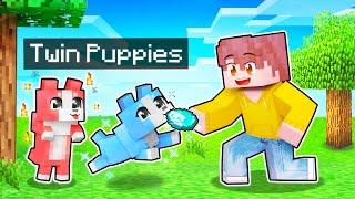 My HELPFUL Twin Wolf PUPPIES In Minecraft!