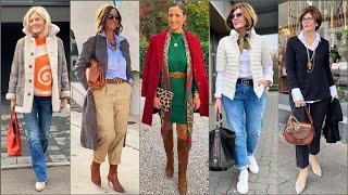 Women Winter Outfits Wear Style Top Trending 2023 | Best Clothing Style For Women Old Ages 50+