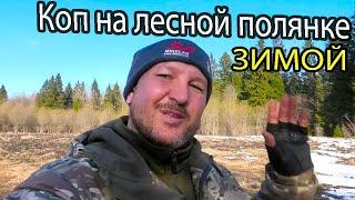 Коп на лесной полянке ЗИМОЙ. Вот это подарок природы. Кладоискатель Руся.