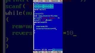 C Program to Reverse a Number - Part 7 | C Programming #shors #codeing