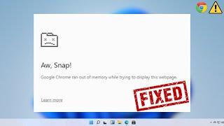 How to Fix Google Chrome Ran Out Of Memory | Chrome Aw Snap Error Fix (2023)