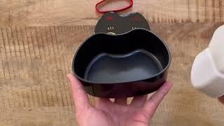 Maneki cat black bento box