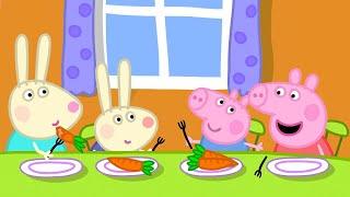 Cena en casa de Rebbeca Rabbit | Peppa Pig en Español Episodios Completos | Kids First |