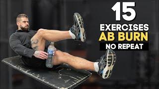15 EXERCISES AB WORKOUT At Home No Repeat | Zeus Fitness