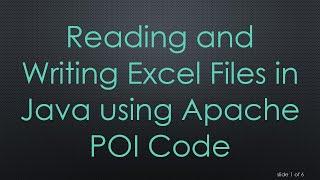 Reading and Writing Excel Files in Java using Apache POI Code