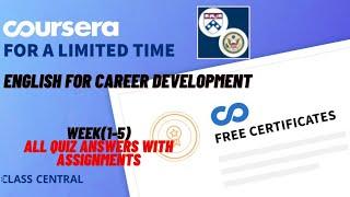 English for Career Development, week(1-5) All Quiz Answers with Assignments.