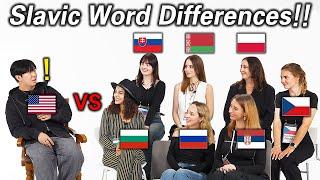 American was shocked by 7 Slavic countries word differences!!