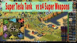 Red Alert 2 SUPER TESLA TANK Super Weapons 1vs7 Game 1