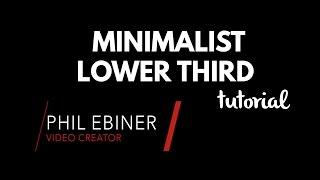 Minimalist Lower Third After Effects Tutorial