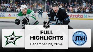 NHL Highlights | Stars vs. Utah Hockey Club - December 23, 2024