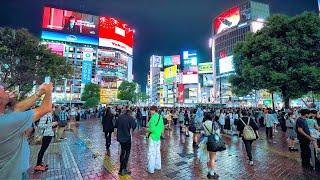 Japan: Tokyo Shibuya, Harajuku Rainy Night Walk • 4K HDR