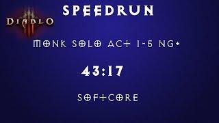 [Diablo 3] Speedrun Monk Solo Act 1-5 NG+ 43:17