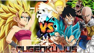 Caulifla SSJ3 (New) vs Broly DBS, Vegeta BSSB, Goku SSB, Naruto, Wano Luffy, Saitama ANIME MUGEN JUS