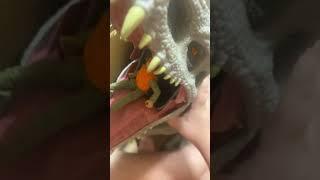 Giant Indominus Rex eats people