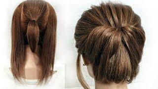 Быстрая прическа на Короткие волосы. Пошагово! Fast hairstyle for Short hair. Step by step!