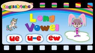 Long Vowel Letter u - ue/u-e/ew - English4abc - Phonics song