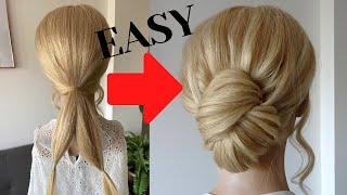 Easy chignon hairstyle - quick low chignon