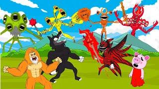 BigFoot, Siren Head Angry Team, Piggy, Cartoon Cat Battle 9 - Roblox Piggy Animation - GV Studio