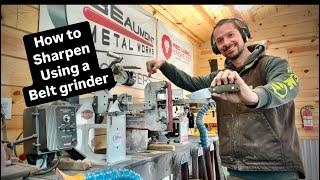 How to sharpen using a belt grinder!