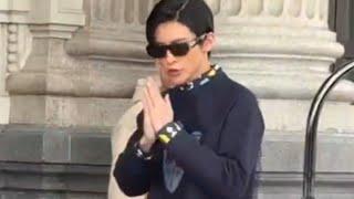 Ren MEGURO 目黒蓮 thanks  photographers  for noticing him in Milan during Fashion Week February 2025