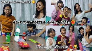 Flip the bottle challenge,with my small cousins 