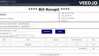 "Billing Project Tutorial - HTML, CSS, JavaScript | Create Your Own Billing System"