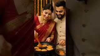 "A charming Indian couple dressed in traditional festive #aishorts #lovestatus #viratkohli #shorts