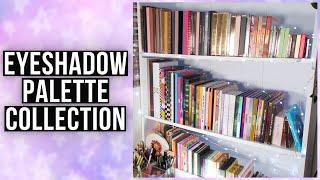 MAKEUP BOOKCASE TOUR! EYESHADOW PALETTE COLLECTION 2022 | Luce Stephenson