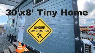 Pacifica Tiny homes Shop Episode #7: 30'x8' Tiny home under construction (Bigger bathroom)