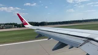 Take off from VKO Airport, Moscow, Russia. Vnukovo International Airport.