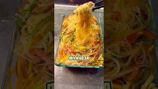 Фунчоза с овощами и мясом за 10 минут