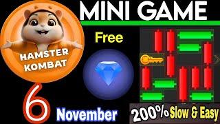 6 November  Puzzle Trick: P2E Hamster Kombat key MiniGame Solved, slow step by step! 