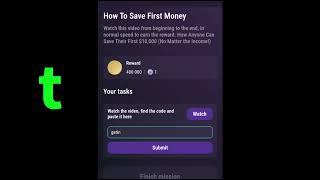 How To Save First Money | TapSwap Video Code | 4 November TapSwap Youtube Video Code