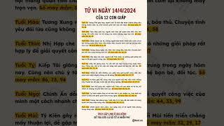 Tử vi ngày 14/4 #tuvivn #tuvivietnam #phongthuy #tamlinh #tuvi2024 #tuvingaymoi #tuvi12congiap