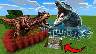 MCPE: How To Live Inside a Mosasaurus & Carnotaurus Farm