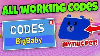 ALL 16 WORKING CODES & MYTHIC PET - Baby Simulator Roblox