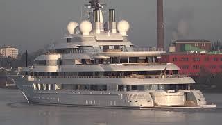 Megayacht SCHEHERAZADE (Project name LIGHTNING) on the way to her sea trails (Video #3)