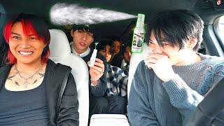 Last To Leave Car Wins! (Fart Spray Prank)