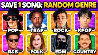 Save One Song  RANDOM GENRE (6 Songs - 9 Genres) | Music Quiz Challenge