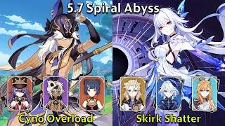 C1 Cyno Overload & C0 Skirk Shatter - Genshin Impact 5.7 Spiral Abyss Full Clear