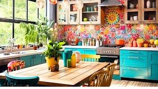 65 Boho  Chic Kitchen Designs|Colorful Bohemian Kitchen Decor