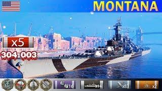  Бой на Линкоре "Montana" X уровень США | [ WoWS ] World of WarShips REPLAY