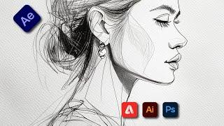 How to Make Line Art Animation in After Effects | Simple Sketch