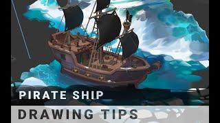 Pirate ship drawing tips