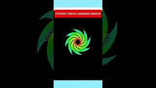 Python turtle graphics code-Spiral colorful design.