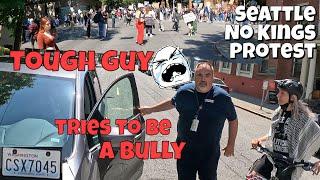 Entitled Driver Tries to Drive Through 70,000 Peaceful Protesters - Seattle No Kings Protest